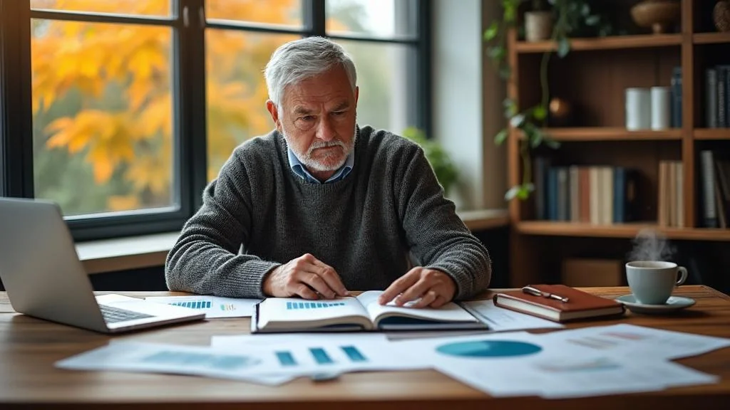Homme de plus de 55 ans contrôlant son compte épargne-temps pour éviter la perte de droits